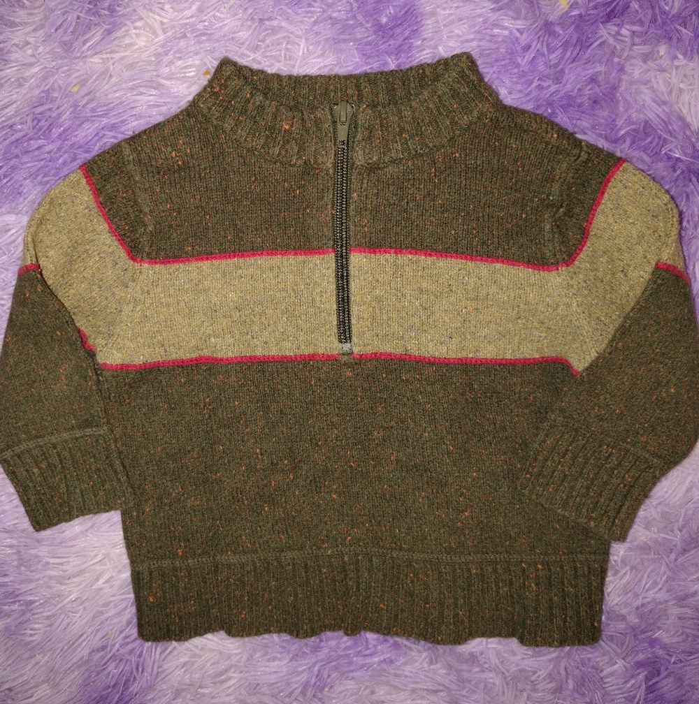 GAP Y2K 2005 Olive and Beige Sweater